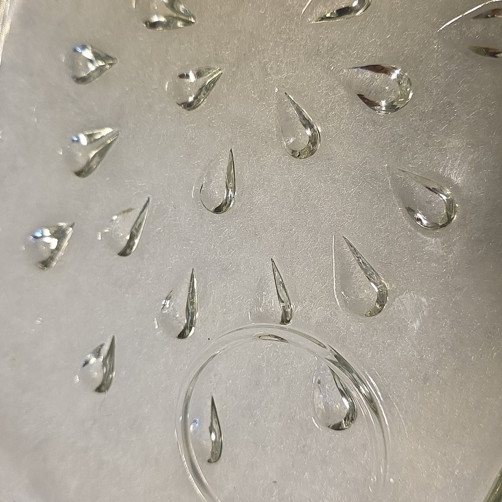 Antique Teardrop Glass Tray For Dining Or Vanity - Picture 7 of 11